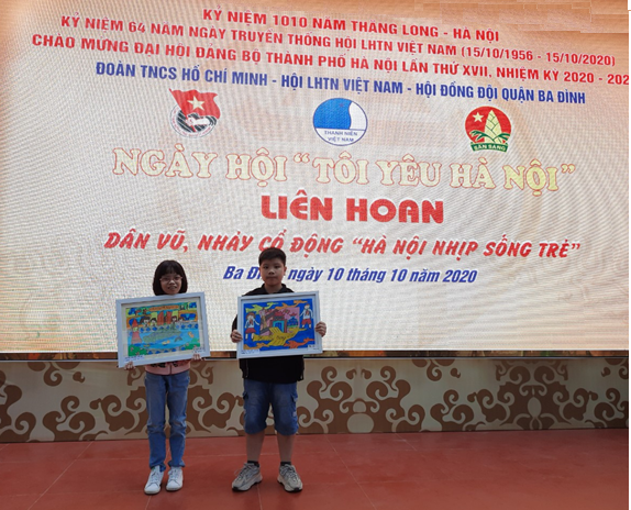 "Tôi yêu Hà Nội" được thể hiện qua nét vẽ của học sinh trường Tiểu học Ngọc Hà